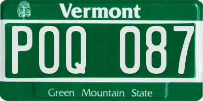 VT license plate POQ087