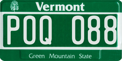 VT license plate POQ088