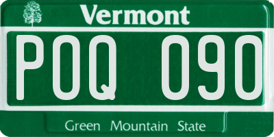 VT license plate POQ090