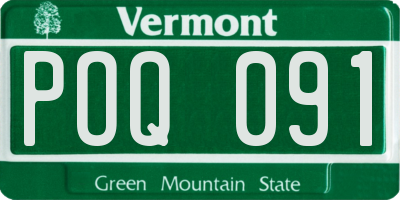 VT license plate POQ091