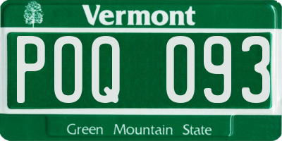 VT license plate POQ093