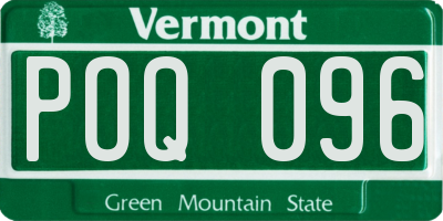 VT license plate POQ096