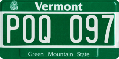 VT license plate POQ097