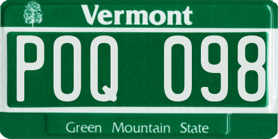VT license plate POQ098