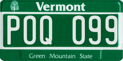 VT license plate POQ099