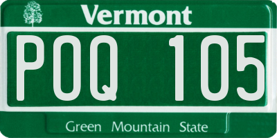 VT license plate POQ105