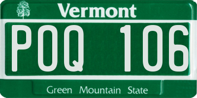 VT license plate POQ106