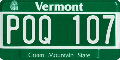 VT license plate POQ107