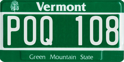 VT license plate POQ108