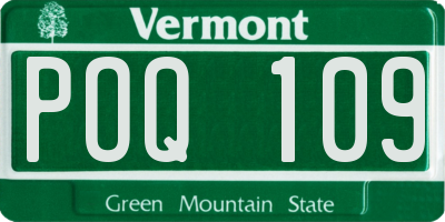 VT license plate POQ109