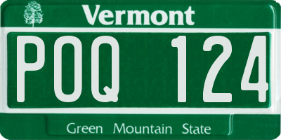 VT license plate POQ124