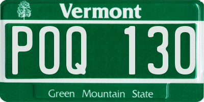 VT license plate POQ130
