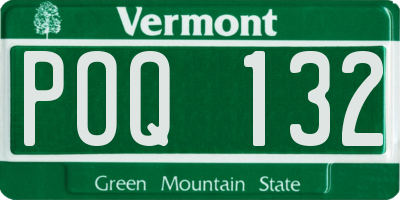 VT license plate POQ132