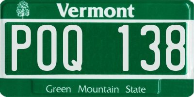VT license plate POQ138