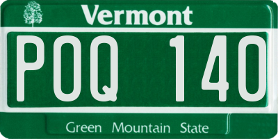 VT license plate POQ140