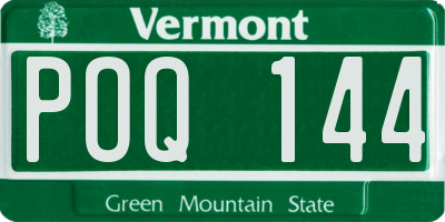 VT license plate POQ144
