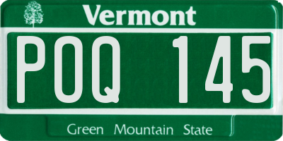VT license plate POQ145