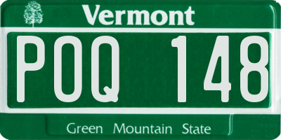 VT license plate POQ148