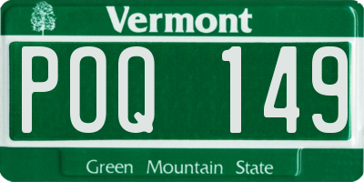 VT license plate POQ149