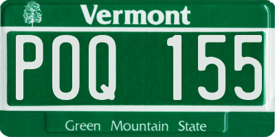 VT license plate POQ155