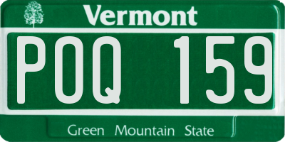 VT license plate POQ159