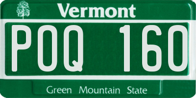 VT license plate POQ160