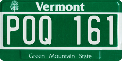 VT license plate POQ161