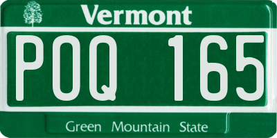 VT license plate POQ165
