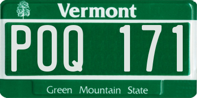 VT license plate POQ171