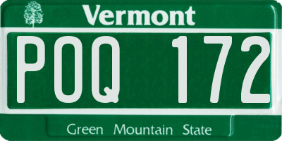 VT license plate POQ172