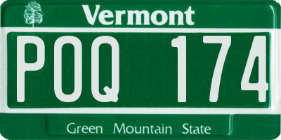 VT license plate POQ174