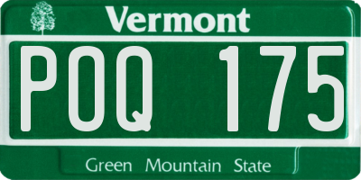 VT license plate POQ175