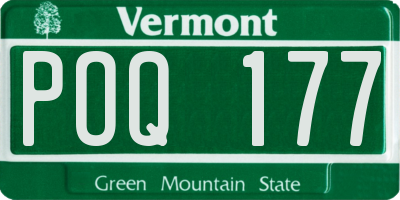 VT license plate POQ177