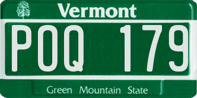 VT license plate POQ179