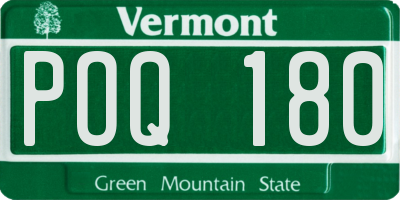 VT license plate POQ180