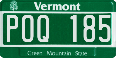 VT license plate POQ185