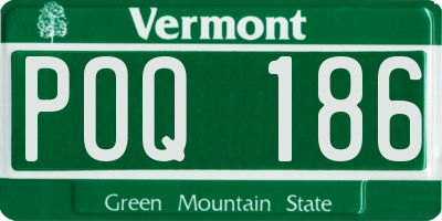 VT license plate POQ186