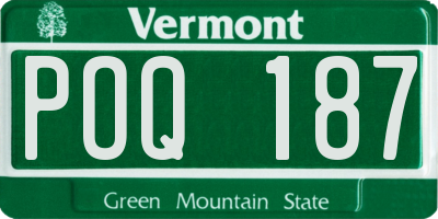 VT license plate POQ187