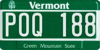 VT license plate POQ188