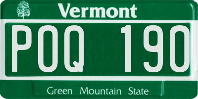 VT license plate POQ190
