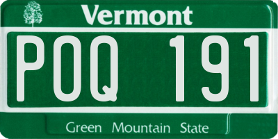 VT license plate POQ191