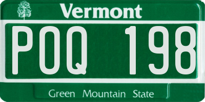 VT license plate POQ198