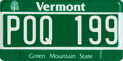 VT license plate POQ199