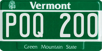 VT license plate POQ200