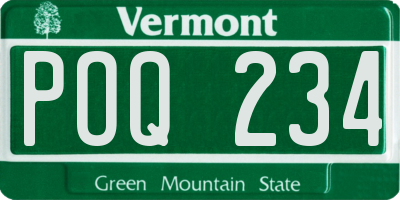 VT license plate POQ234