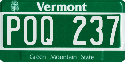 VT license plate POQ237