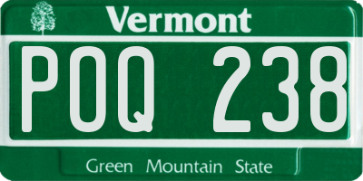 VT license plate POQ238