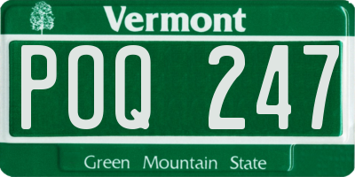 VT license plate POQ247