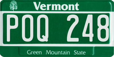 VT license plate POQ248