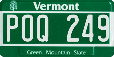VT license plate POQ249